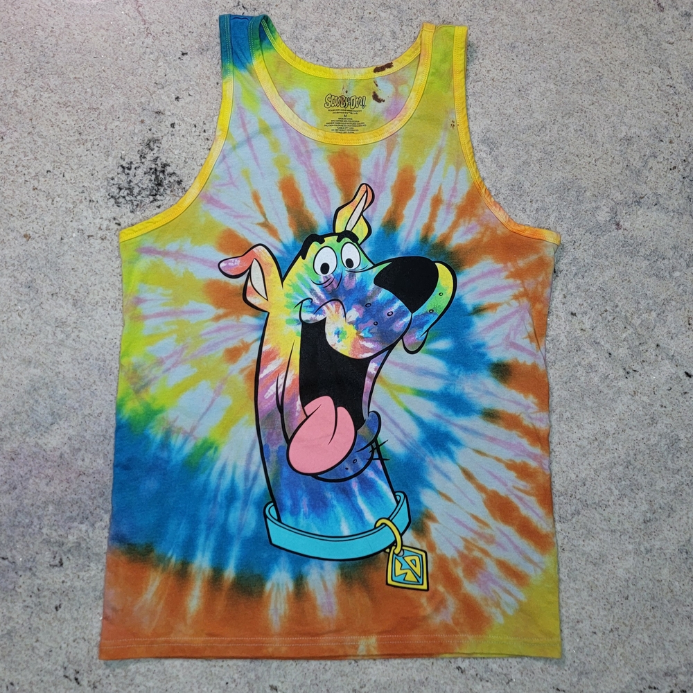Tie-Dye Tank Top with Scooby Graphic - Medium